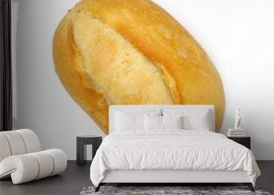 bun  - freshly baked wheat bun isolated on white Wall mural