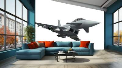 military fighter jet - armed military fighter jet isolated on white background Wall mural