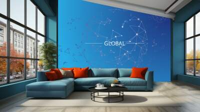 Abstract sphere, internet connection. Wall mural