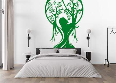 leaf logo design for nature icon or agriculture product Wall mural