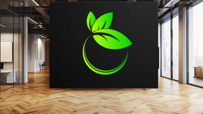 leaf logo icon Wall mural