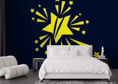 shooting star logo icon Wall mural