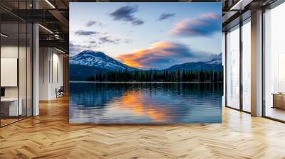 Colorful Mountain Sunset - Oregon Wall mural