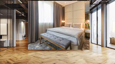 Interior of a luxury hotel double bed bedroom Wall mural