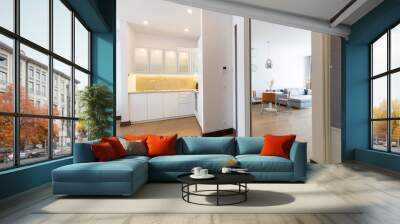 Interior of a modern open plan apartment Wall mural