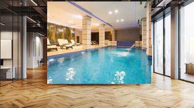 Swimming pool in hotel spa and wellness center Wall mural