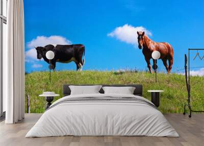 horse and cow Wall mural