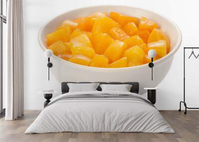 Diced Peaches isolated Wall mural