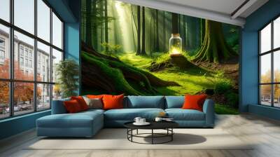 green forest in the morning Wall mural