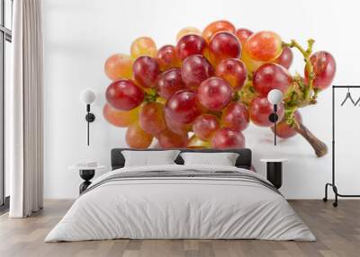 fresh fruit ripe red grape isolated on white Wall mural