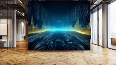 Digital background for tech, AI, data, audio, graphics, and more Wall mural