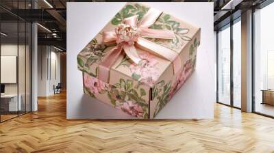 Elegant floral gift box Wall mural