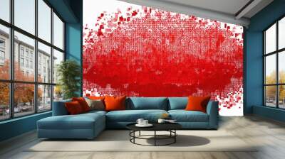 red colored pixel art, technology design background isolated on white Wall mural