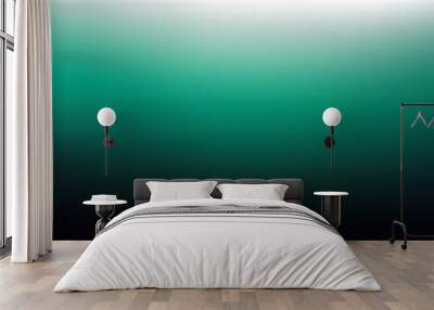 Teal green white black color gradient background Wall mural