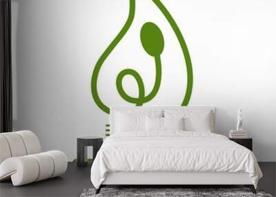 Organic Food Logo Template Wall mural