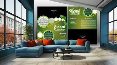 eco flyer & Global Wamring Brochure template design Wall mural