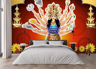 Shubh Navratri Background Wall mural