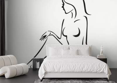 PrFree vector hand drawn sexy girl illustration.int Wall mural