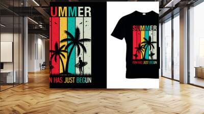 Summer fun has just begun,,summer t-shirt design,summers creative t-shirt design,
summer beach t-shirt vector design,Typography t- shirt design vector
 Wall mural