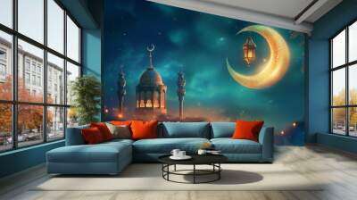 Holy ramadan kareem moon month of fasting for muslims Wall mural