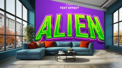 alien 3d editable text Wall mural