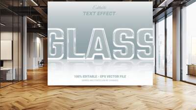 glass editable text effect Wall mural