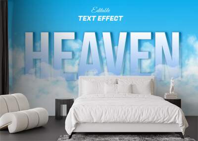 Heaven text effect with  cloud background Wall mural