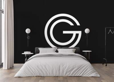 letter gg logo round shape vector design Wall mural