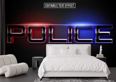 police editable text effect Wall mural