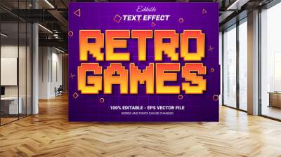 Retro Gamest pixel editable text effect Wall mural