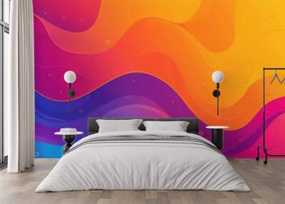 Abstract Colorful Waves Background Wall mural