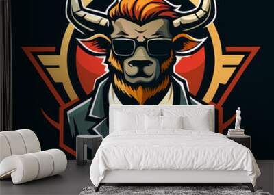 bull emblem logo Wall mural