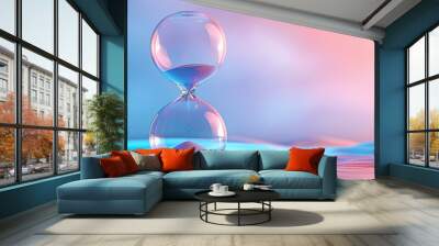 Hourglass on a Pastel Landscape Wall mural