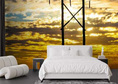 sunset on the beach Wall mural