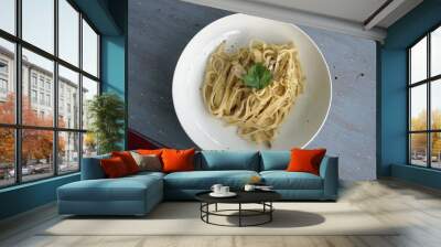 Fettucinne with mushroom sauce.  Wall mural