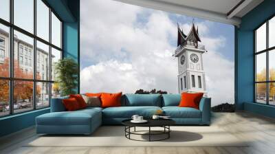 Jam Gadang, a clock tower landmark in Bukittinggi City, West Sumatra, Indonesia. Wall mural