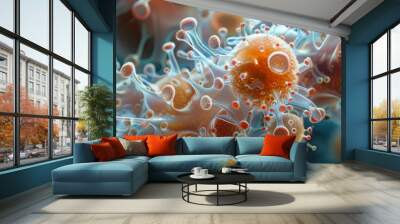 microscopic view of a avian influenza virus Wall mural