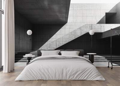 minimalist architecture detail with light and shadow Wall mural