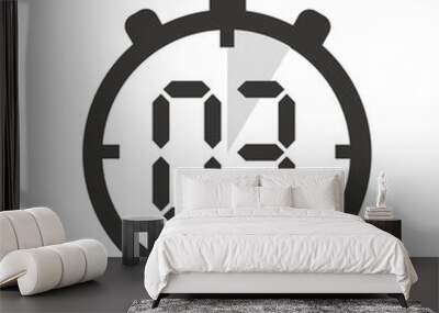 Simple 3 minutes timer clock vector icon Wall mural