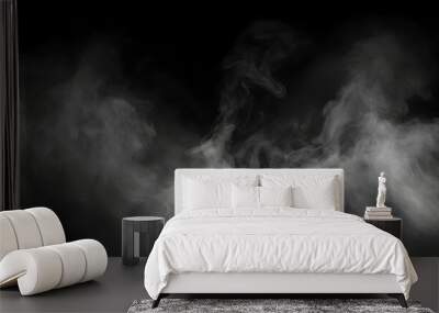 Abstract powder or smoke effect isolated on black background Wall mural