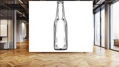 line art drawing illustration of a glass bottle Wall mural