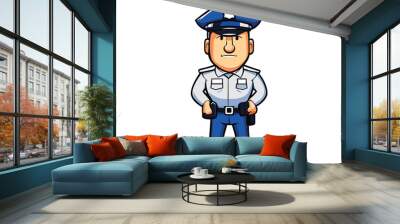 full-body-illustration-of-a-police-officer-cartoon (2).eps Wall mural