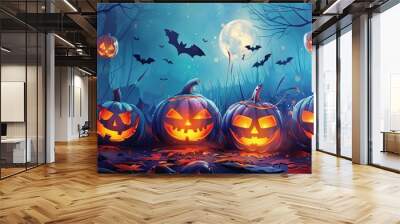 halloween party in sunny evening Wall mural