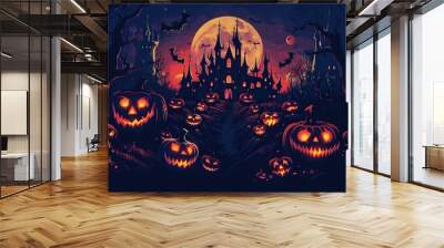 halloween party in sunny evening Wall mural