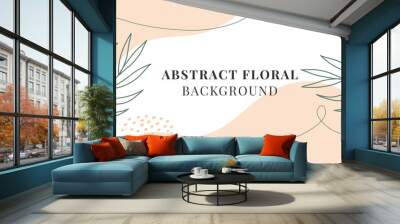 minimal template banner with floral element.  Wall mural