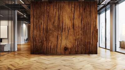 burnt brown wood texture background Wall mural