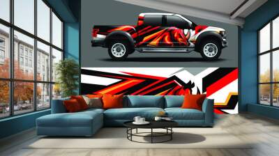 truck and vehicle Graphic vector. Racing background for vinyl wrap and decal Wall mural