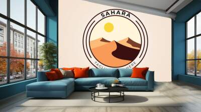 sahara desert or sand dune logo vector illustration design Wall mural