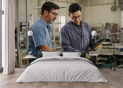 Two Men Working in a Factory Wall mural