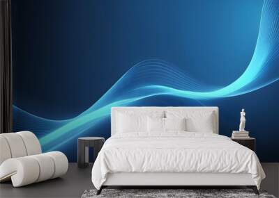 A blue wave with a white line in the middle Wall mural